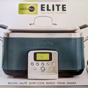 GreenPan Elite 6QT Slow Cooker - Teal